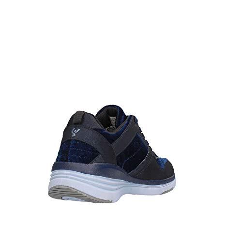 Zapatillas Deportivas de Nubuck con tacón Interno de 6 cm - Azul Marino - 39