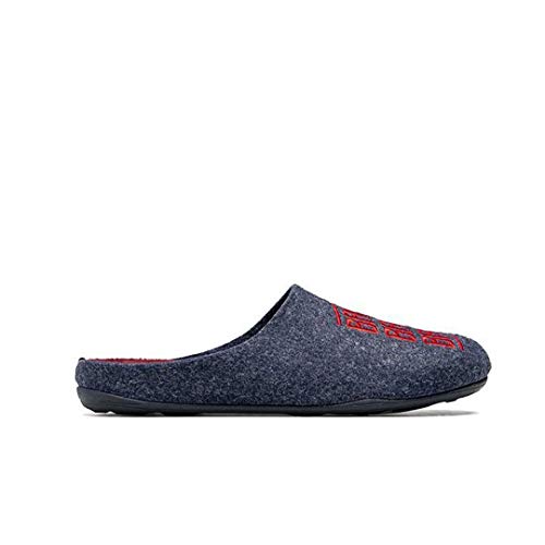 Zapatillas FC Barcelona Azul Barça Letras Zapatillas de Estar por casa Hombre Invierno Otoño - 44.5 EU