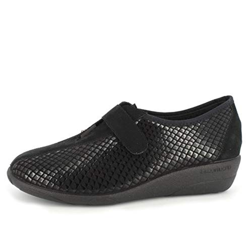 Zapato Mujer Tipo Deportivo de la Marca DOCTOR CUTILLAS, en Licra Color Negro, Cierre Velcro - 3676-377 (38 EU, Negro)