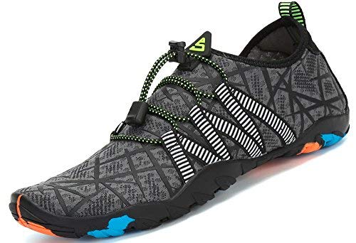 Zapatos de Agua para Buceo Snorkel Surf Piscina Playa Vela Mar Río Aqua Cycling Deportes Acuáticos Calzado de Natación Escarpines para Hombre Mujer,Gris 43