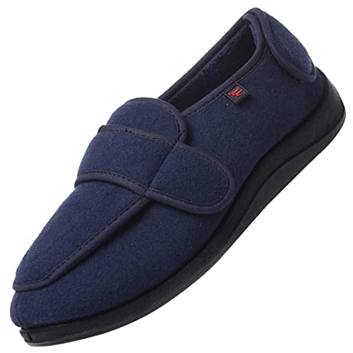 Zapatos de casa con Suela de Goma Antideslizante para Interiores y Exteriores，Zapatillas para Hombre,cálidas,de Espuma viscoelástica,Zapatos de Invierno para casa,cálido,Antideslizante，Blue▁40