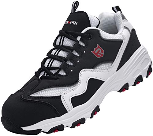 Zapatos de Seguridad Hombre,L91169 SBP Zapatillas de Trabajo con Punta de Acero Ultraligero Transpirables 45 EU,Blanco Negro