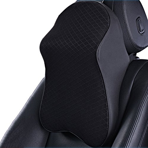 ZATOOTO Reposacabezas Coche - Cojines para Conductores, Cojin Asiento Coche Espuma de Memoria Negro