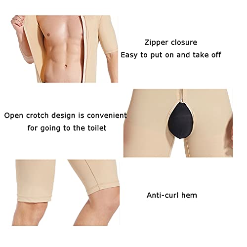 ZAYZ Corsé de Alta Compresión para Hombre Fajas de Liposucción, Body Moldeador de Cuerpo Completo para La Ginecomastia Ocultar Tetas Faja (Color : Skin, Size : XS)