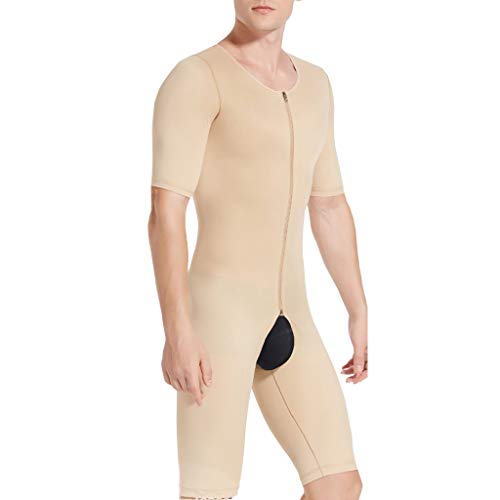 ZAYZ Corsé de Alta Compresión para Hombre Fajas de Liposucción, Body Moldeador de Cuerpo Completo para La Ginecomastia Ocultar Tetas Faja (Color : Skin, Size : XS)