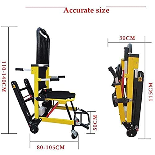 ZBBN Silla de Escalera EMS, Silla de Ruedas eléctrica Plegable para Subir escaleras, Silla de evacuación de Lujo con Ruedas, chasis de elevación Inteligente Que Puede Subir y Bajar escaleras, par