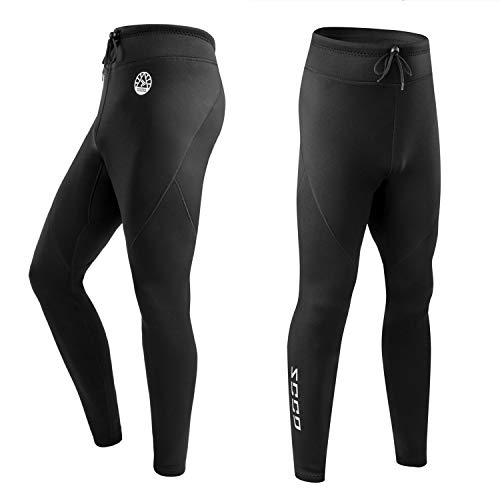 ZCCO Pantalones de Neopreno para Hombre, Pantalones Largos de Neopreno de 1,5 mm para Hacer Surf, Kayak, natación, Buceo, piragüismo (Negro, 3XL)