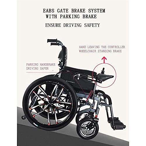 ZCYXQR Silla de Ruedas eléctrica Multifuncional Pequeña Silla de Ruedas Auxiliar móvil Arrugas para Ancianos Batería de Litio de Doble Motor portátil (portátil para Exteriores)