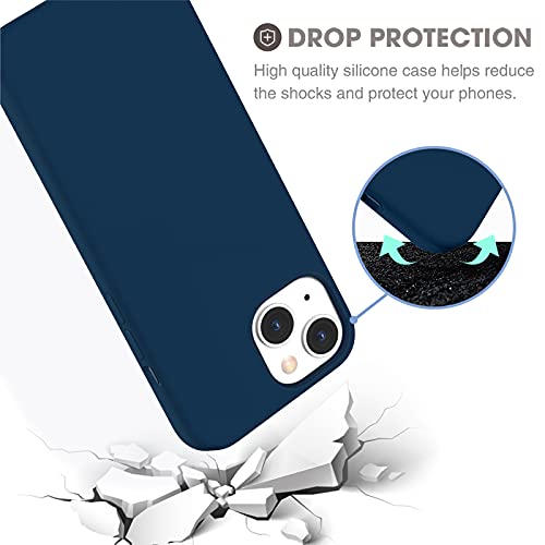 ZELAXY Funda de Silicona Compatible con iPhone 13 2021 Carcasa Rigida Antigolpes con Interior de Microfibra Fina Suave y Fácil Agarre –Azul