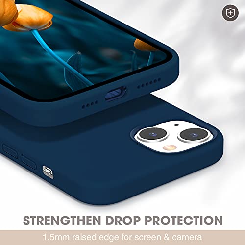 ZELAXY Funda de Silicona Compatible con iPhone 13 2021 Carcasa Rigida Antigolpes con Interior de Microfibra Fina Suave y Fácil Agarre –Azul