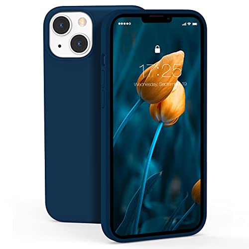 ZELAXY Funda de Silicona Compatible con iPhone 13 2021 Carcasa Rigida Antigolpes con Interior de Microfibra Fina Suave y Fácil Agarre –Azul