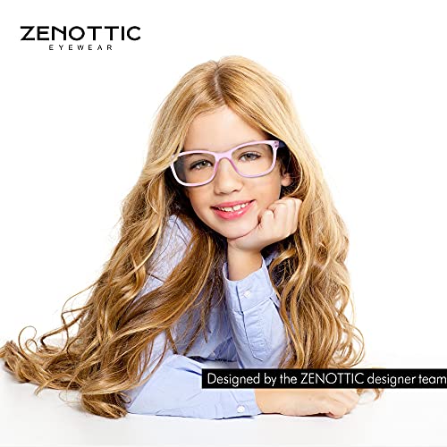 ZENOTTIC Gafas Infantiles de Bloqueo de Luz Azul para Ordenadores Gafas de Juego de Lentes Antirreflejos y Ligeros Protección de Ojos para Niños y Niñas (ROSADO)