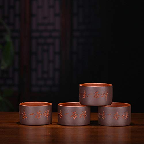 ZHOUYUFAN Tetera de la Mano de Mineral Famoso Cemento Clara Zen té ciegamente la Taza de té (Color : Purple mud)