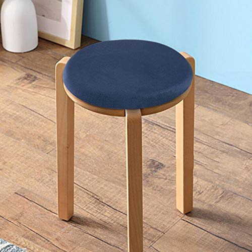 ZHUAN Cojín de Asiento Espuma viscoelástica Redonda, Antideslizante Cojines de Terciopelo Lavables extraíbles para sillas para Comedor Silla de Oficina Cojín para Taburete de Bar-Azul Diámetro33cm