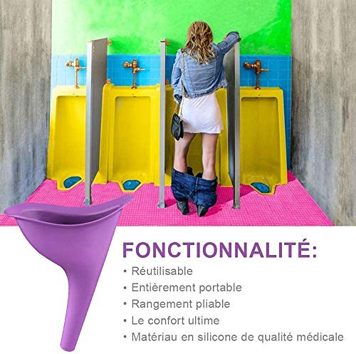 ZHWUEU Urinario Femenino Dispositivo de Urinación Orina Orinar de Pie Urine Female Portátil para Mujer Viajar Camping Senderismo Servicios Baños Públicos (Orinal Plegable) Paquete de 5