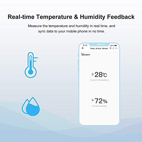 ZigBee Mini Sensor De Temperatura y Humedad SONOFF SNZB-02, Sensor Temperatura y Humedad para Comprobar El Clima De La Habitación, Higrómetro Termómetro Interior con Alerta, SONOFF ZBBridge Requerido