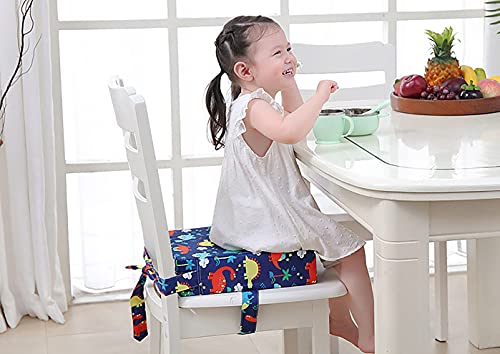 ZIGJOY Asiento Elevador Infantil Silla Bebe Comer Alzador Silla para Niños Comer, Ajustable, Portátil, Lavable, Gruesa, para asiento Dinosaurio azul