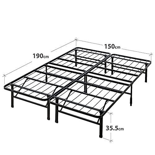 Zinus 35 cm, Base para colchón sin montaje SmartBase, estructura de cama metálica, montaje sencillo, almacenamiento debajo de la cama, 150 x 190 cm, negro