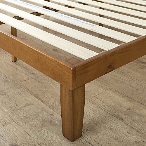 Zinus Cama de plataforma de madera con cabecero Alexia de 30,5 cm, Base para colchón, Sin necesidad de usar un somier, Sólido soporte de listones de madera, Fácil montaje, 90 x 190 cm