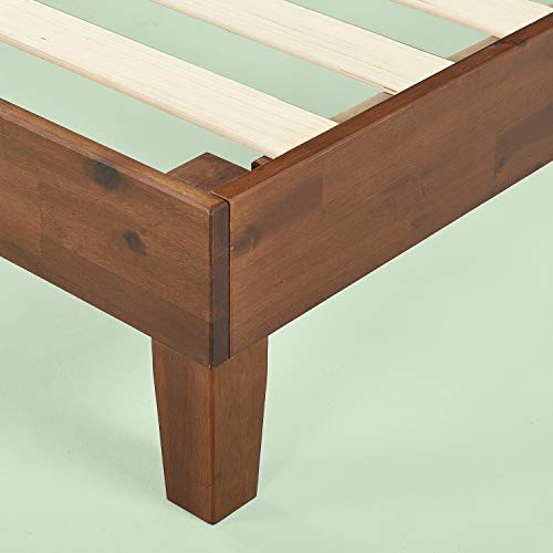 Zinus Cama de plataforma de madera de lujo con cabecero Vivek de 30,5 cm, Camas de Plataforma, Sin necesidad de usar un somier, Sólido soporte de listones de madera, Fácil montaje, 90 x 190 cm