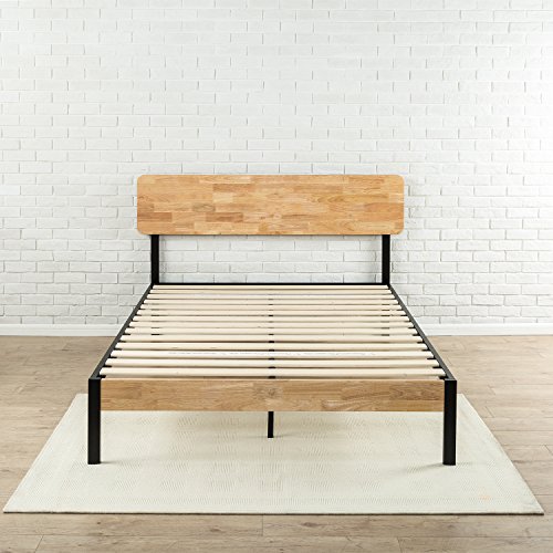 Zinus Cama de plataforma de madera y metal con soporte de listones de madera Olivia Tuscan, Base para colchón, Sin necesidad de usar un somier, Cama en caja, Fácil montaje, 150 x 200 cm