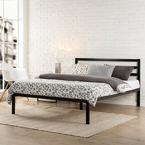 Zinus Cama de plataforma metálica Mia Modern Studio 1500H de 35,5 cm, Base para colchón, Sin necesidad de usar un somier, Sólido soporte de listones de madera, Fácil montaje, 150 x 200 cm