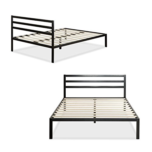 Zinus Cama de plataforma metálica Mia Modern Studio 1500H de 35,5 cm, Base para colchón, Sin necesidad de usar un somier, Sólido soporte de listones de madera, Fácil montaje, 150 x 200 cm