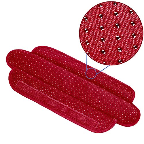 ZINZ Almohadilla Protectora Antideslizante y Acolchada para el Hombro la Correa de la Guitarra/Bolsas para Laptop/Mochila/Mensajero/bajo/cinturón de Seguridad del Coche - Rojo