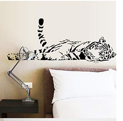 ZJMIQT El Nuevo Animal Negro Tigres decúbito Lateral Wall Sticker Pegatinas de Pared Dormitorio Salón Decoracion