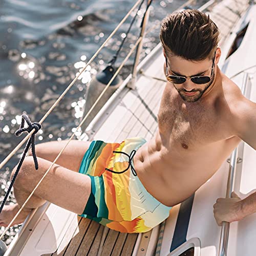 ZORE_FINE5 Traje de baño casual para hombre, secado rápido, pantalones cortos de playa, con cordón, vista en primera persona, impresión en kayak, con bolsillos, Multicolor, XL