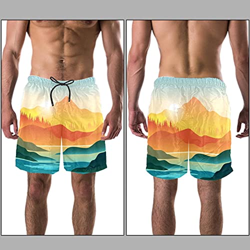 ZORE_FINE5 Traje de baño casual para hombre, secado rápido, pantalones cortos de playa, con cordón, vista en primera persona, impresión en kayak, con bolsillos, Multicolor, XL