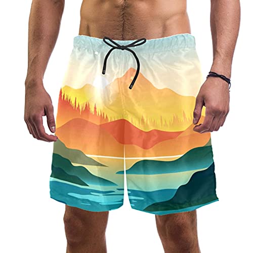 ZORE_FINE5 Traje de baño casual para hombre, secado rápido, pantalones cortos de playa, con cordón, vista en primera persona, impresión en kayak, con bolsillos, Multicolor, XL