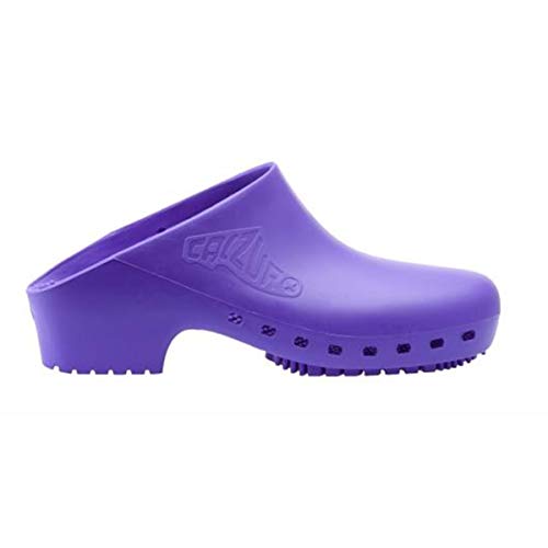 Zuecos sanitarios Calzuro Classic S sin agujeros profesionales, marcado CE, 39-40, violeta