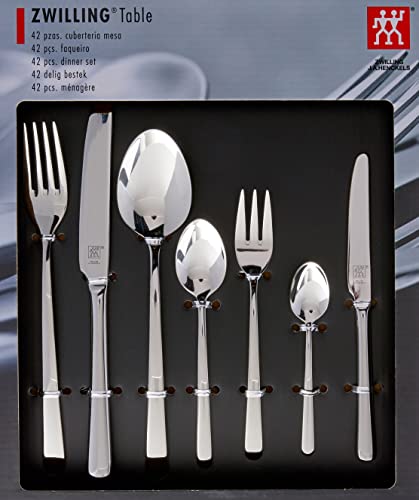 Zwilling Nova - Set de cubiertos de mesa, 42 piezas, acero inoxidable, 35 x 25 x 10 cm