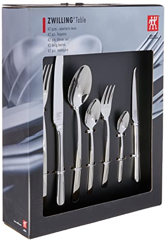 Zwilling Nova - Set de cubiertos de mesa, 42 piezas, acero inoxidable, 35 x 25 x 10 cm