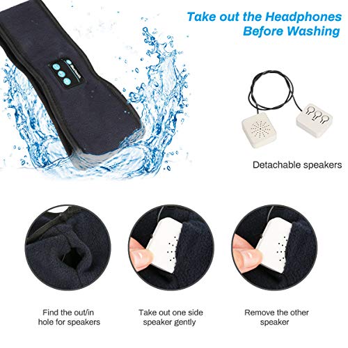 Zwini Bluetooth Headband Música inalámbrica Diadema Deportiva Auriculares para Dormir Altavoces estéreo Auriculares Manos Libres para Hacer Ejercicio, Trotar, Dormir, Correr, Caminar y Yoga