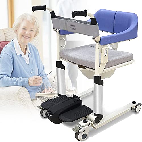 ZWJABYY Gruas para Personas Mayores,BañO Sillas De Ruedas,Elevador para Silla De Ruedas,Elevador De Transferencia De Pacientes Silla De Ducha Rodante Multifuncional,140Kg/308 LB De Carga.