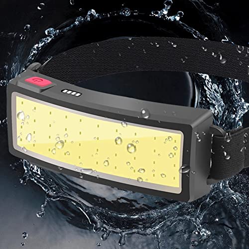 ZXMD Faros Delanteros LED Faros Delanteros 3 Modelo COB Pantalla eléctrica Recargable USB Adecuado para Correr de Noche Pesca al Aire Libre