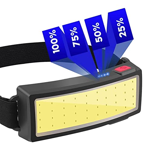 ZXMD Faros Delanteros LED Faros Delanteros 3 Modelo COB Pantalla eléctrica Recargable USB Adecuado para Correr de Noche Pesca al Aire Libre