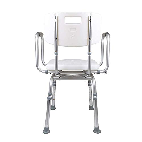 ZXWAN Silla De Ducha 360º Giratoria BañEra Silla Ajustable En Altura Silla De Ducha Reposabrazos para Asiento Giratorio para Ancianos Personas Mayores