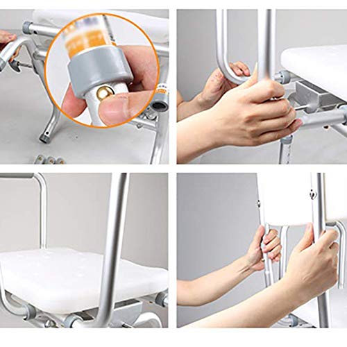 ZXWAN Silla De Ducha 360º Giratoria BañEra Silla Ajustable En Altura Silla De Ducha Reposabrazos para Asiento Giratorio para Ancianos Personas Mayores