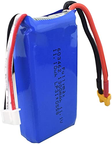 ZYGY 2PCS 11,1V 1300mah batería de Litio de Cabeza XT30 para batería de avión de ala Fija con Control Remoto Wltoys XK X450