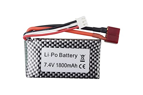 ZYGY 2PCS 7,4V 1800mah T-Head batería de Litio de Alta Velocidad para WLTOYS A959-B A969-B A979-B K929-B 144001 RC batería de Repuesto para vehículos Todoterreno de Alta Velocidad