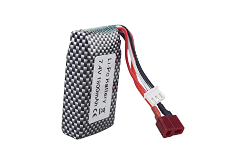 ZYGY 2PCS 7,4V 1800mah T-Head batería de Litio de Alta Velocidad para WLTOYS A959-B A969-B A979-B K929-B 144001 RC batería de Repuesto para vehículos Todoterreno de Alta Velocidad