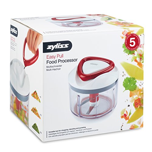 Zyliss ZC E910015 Easy Pull Procesador de Alimentos, Plástico y ABS, Blanco y Rojo, 14 cm