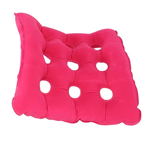 01 02 015 Cojín Inflable para Silla, Cojín para Asiento de Aire, de Forma Cuadrada, Cómodo, Grueso, Alivio de Presión para Silla para Silla de Ruedas(Cojín Cuadrado Rosa Rojo)