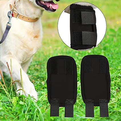 1 par de Protectores de muñeca para la Pierna Delantera del Perro, Rodilleras para Las Rodillas, Soporte carpiano, pomada, Protector de Codo, urdimbre para Perros con Artritis, Negro(S)