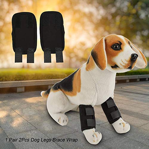 1 par de Protectores de muñeca para la Pierna Delantera del Perro, Rodilleras para Las Rodillas, Soporte carpiano, pomada, Protector de Codo, urdimbre para Perros con Artritis, Negro(S)