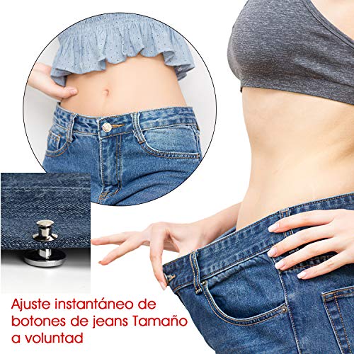 10 Piezas Botones Desmontables Vaqueros de 17 mm, Jeans con Botones de Repuesto, se Aplica a Pantalones, Chaquetas, Sombreros