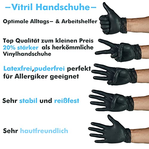 100 guantes desechables de nitrilo en caja dispensadora, color negro, talla S, guantes desechables